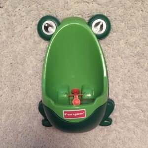 Frye Bright Green Frog Potty Training Urinal with Red Splash Toy